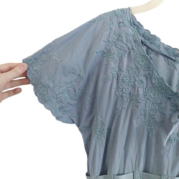 April Cornell Ribbon Nighty Nightgown Size Small Like New Cottagecore Embroidery - Picture 7 of 13